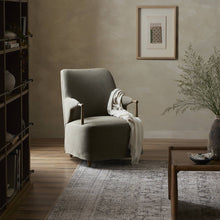 Load image into Gallery viewer, Olive Green Spindle Arm Chair