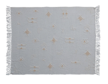 Load image into Gallery viewer, Embroidered Cotton Throw w/ Fringe