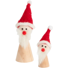 Load image into Gallery viewer, Wooden Gnome Santa Figure