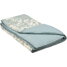 Load image into Gallery viewer, Blue Floral Quilted Throw Blanket - 50"x60"