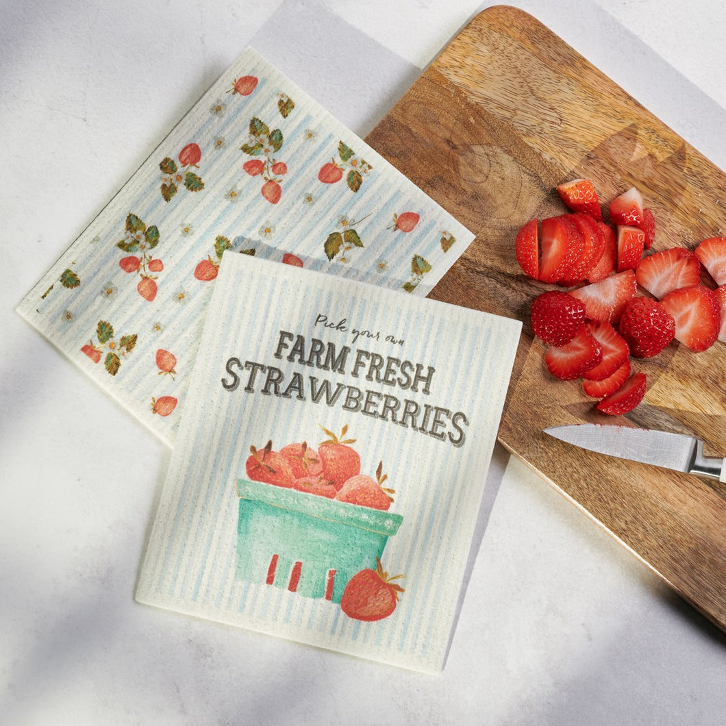 Strawberry Dishcloth Set