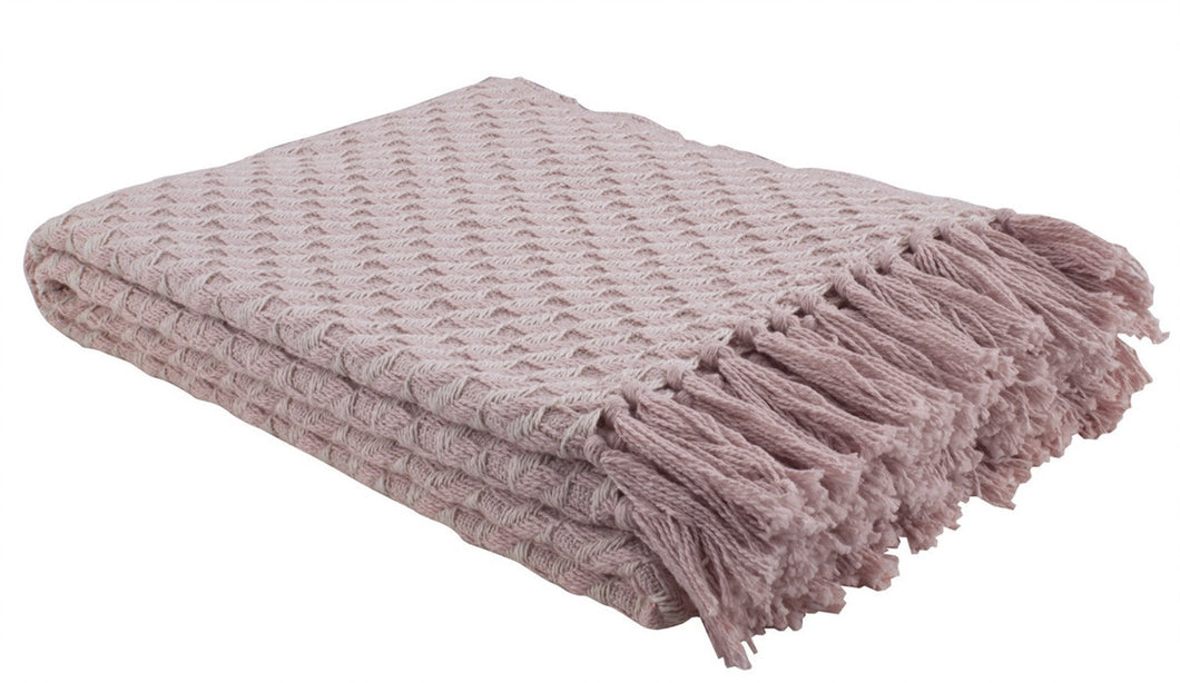 Blush Woven Throw Blanket - 50x60