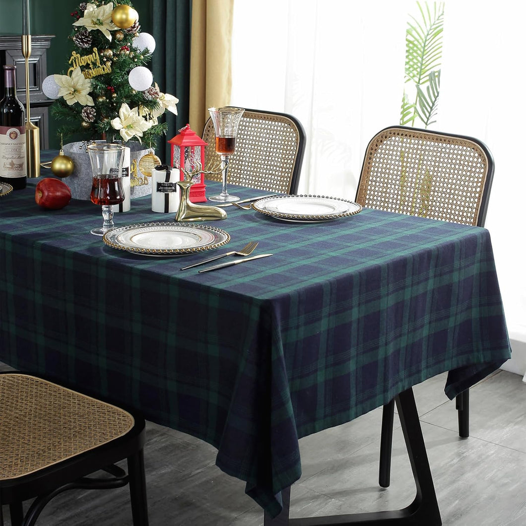 Navy + Green Tartan Table Runner - 102