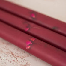 Load image into Gallery viewer, Burgundy Floral Inlaid Candles - set of 3
