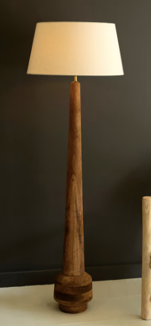 Wooden Floor Lamp w/ Flared Base