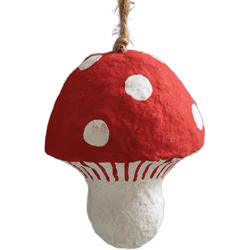Paper Mache Mushroom Ornament