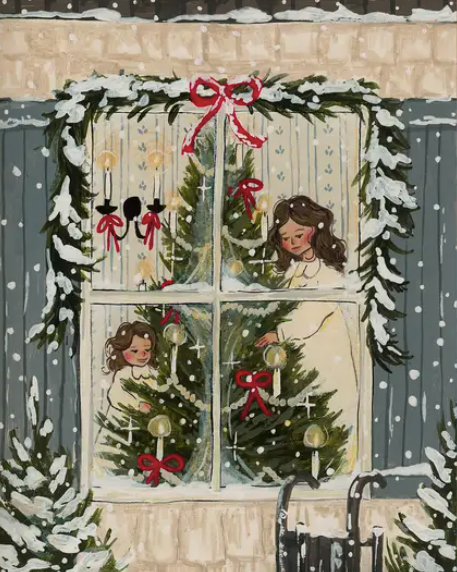 Framed Holiday Season Christmas Print 8x10