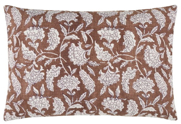 Rust Paisley Lumbar Pillow