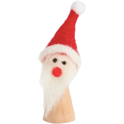 Wooden Gnome Santa Figure