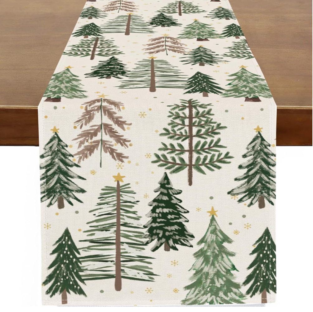 Green Christmas Tree Table Runner, 72