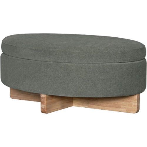 Seafoam Oval Ottoman