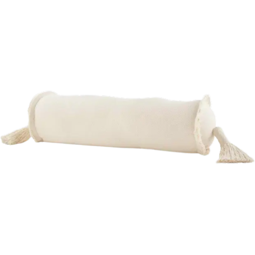 Canvas Bolster Pillow w/ Tassels- 8x24