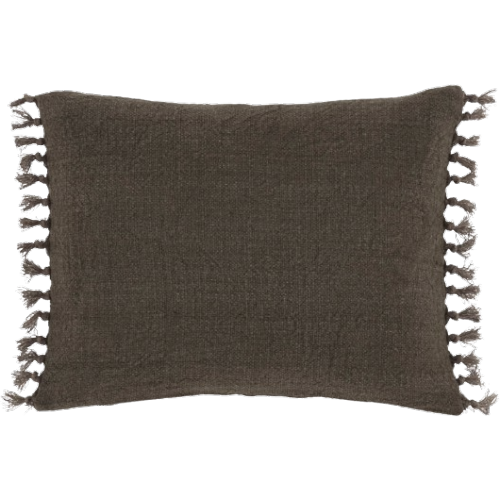 Eve Linen Brown Lumbar Pillow 16x20