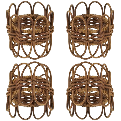 Tangled Rattan Napkin Rings - set of 4