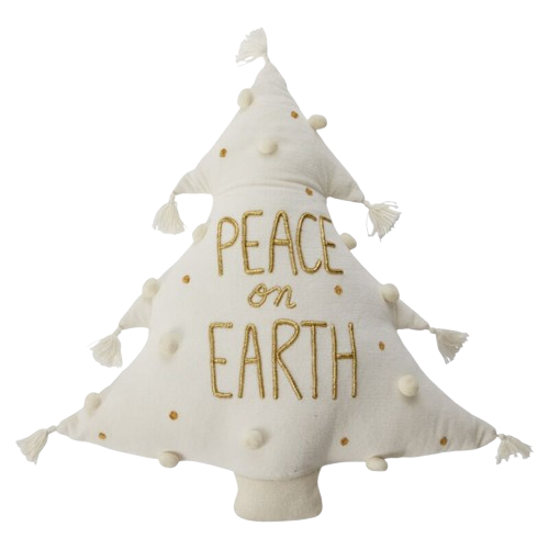Peace On Earth Christmas Tree Pillow