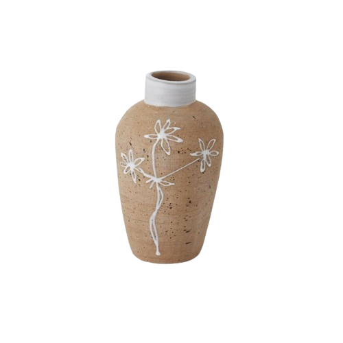 Earthy Vase w/ Flowers