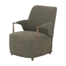 Load image into Gallery viewer, Olive Green Spindle Arm Chair

