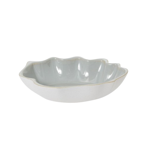 White + Blue Clamshell Bowl