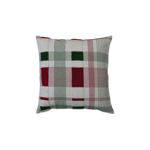 Green + Red Plaid Pillow 20