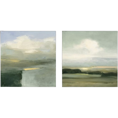 Blue-Green Landscape Painting - 2 styles 24x24