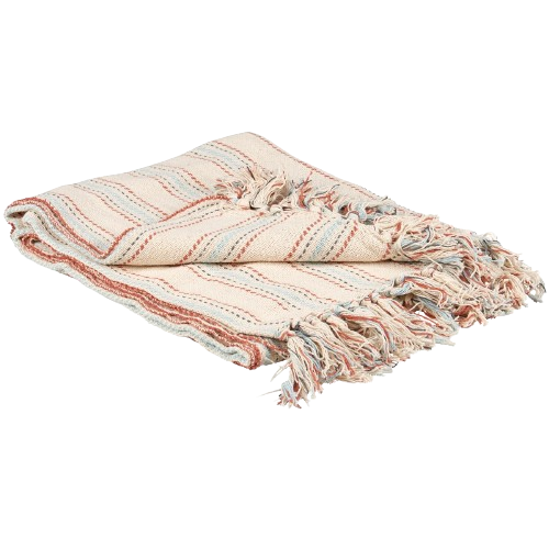 Rust + Blue Striped Throw Blanket 50