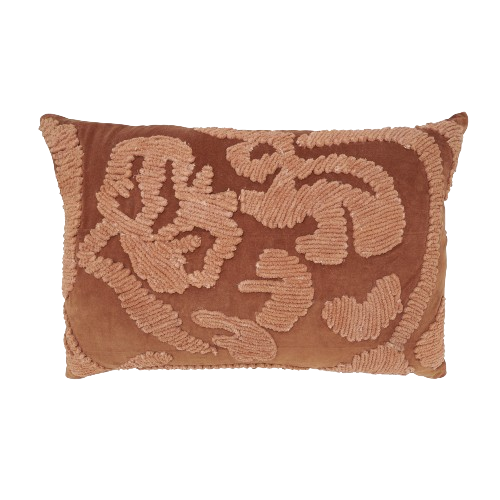 Dusty Rose Embroidered Lumbar Pillow 16x24