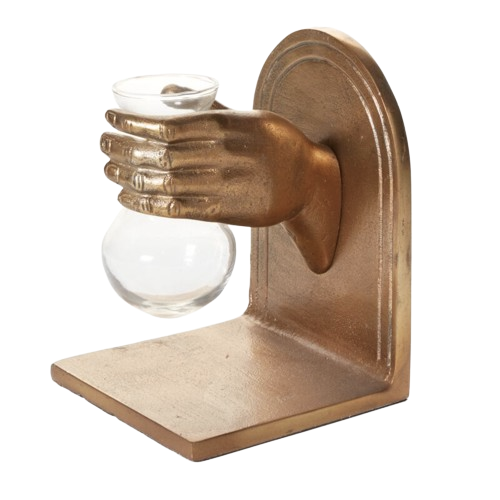 Brass Hand Bookend Vase