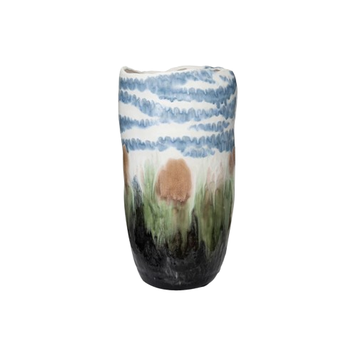 Watercolor Stoneware Vase
