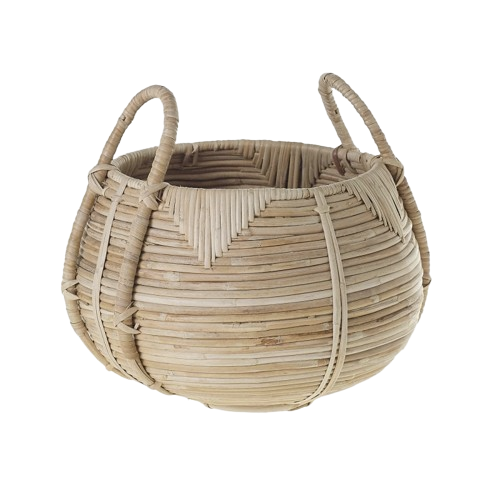 Round Woven Cane Basket