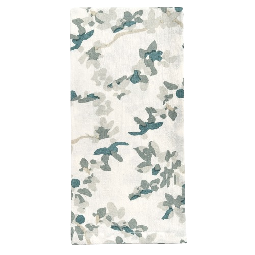 White + Blue Floral Dish Towel