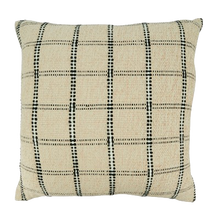 Load image into Gallery viewer, Black + Cream Checkered Pillow
