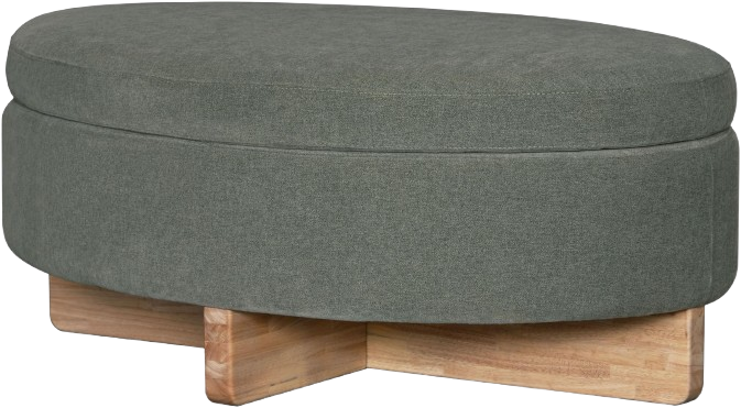 Seafoam Oval Ottoman