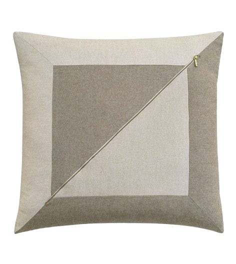 Grey Block Pillow w/ Zipper Detail 20x20