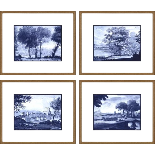 Blue Toile Painting, 4 styles