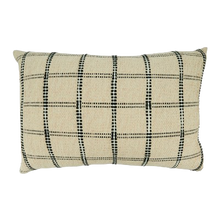 Load image into Gallery viewer, Black + Cream Checkered Pillow
