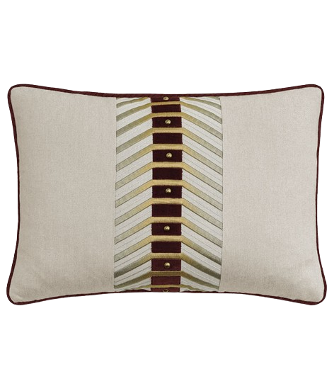 Cream Lumbar Pillow w/ Intricate Center Band 16x22