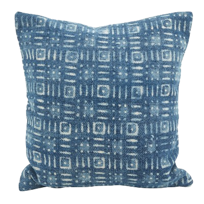 Blue Ikat Pillow - 18