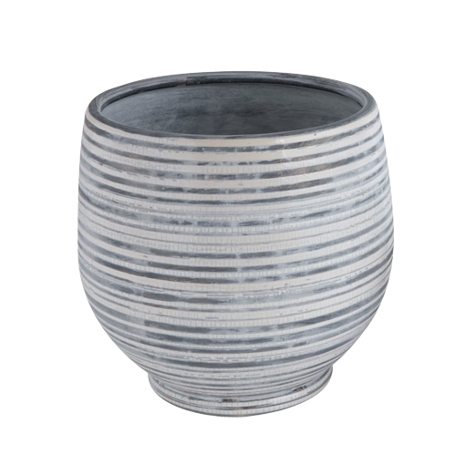 Striped Stoneware Planter