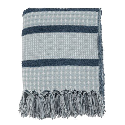 Blue Patchwork Throw Blanket - 50x60