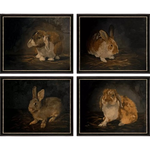 Moody Rabbit Painting, 4 styles