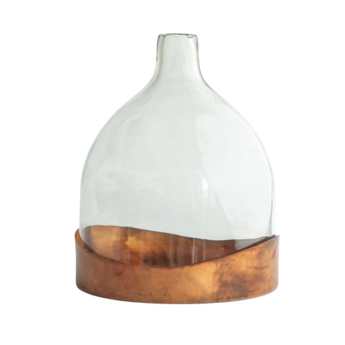 Distressed Copper Glass Cloche