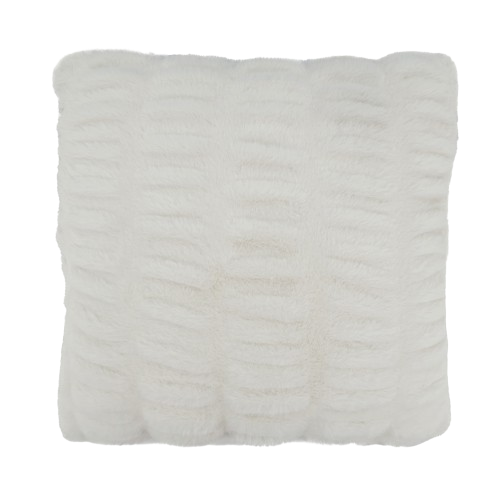 Faux Rabbit Fur White Pillow 18