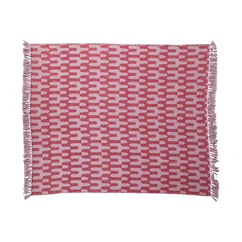 Red Patterned Throw Blanket - 60x50