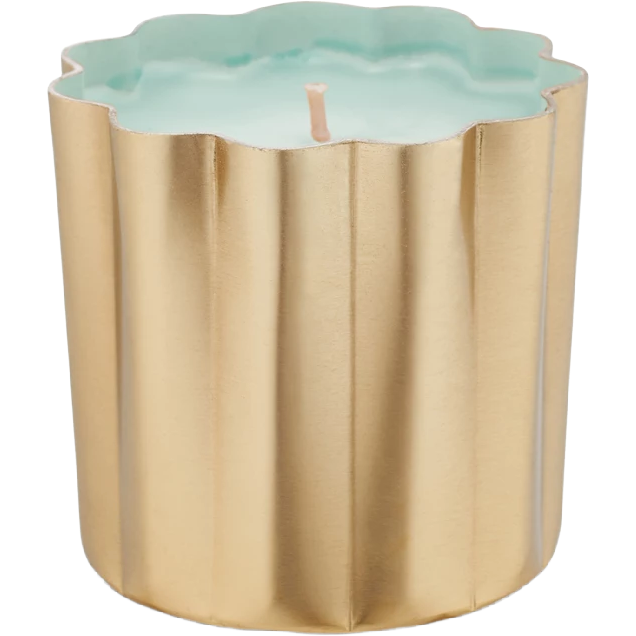 Sugared Blossom Mini Brass Candle