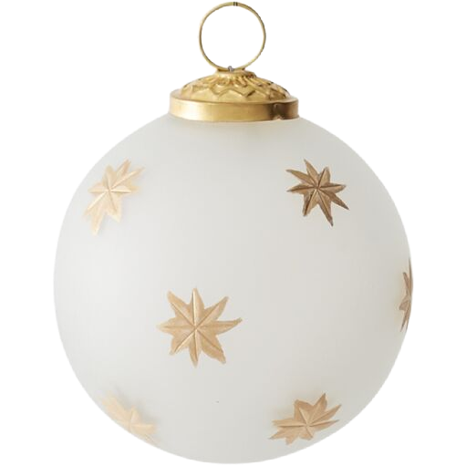 White + Gold Round Star Ornament 4