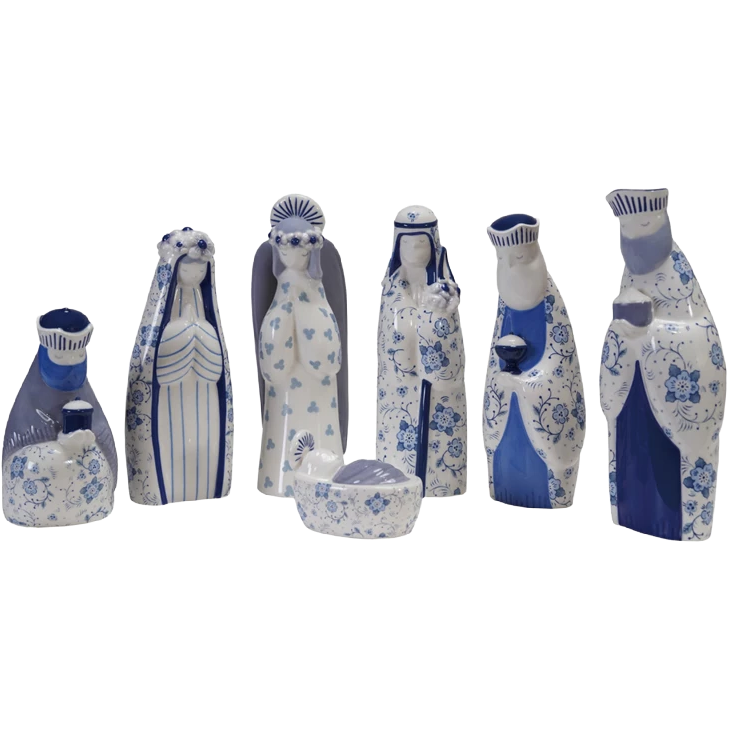 Blue Floral Nativity