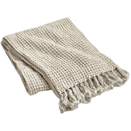 Beige Waffle Throw Blanket - 50x60