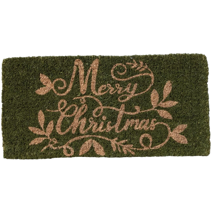 Green Merry Christmas Doormat