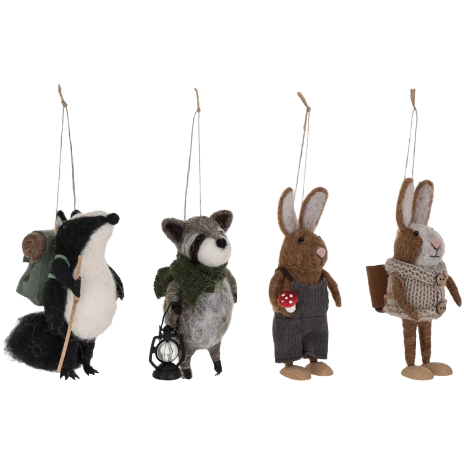 Felt Woodland Animal Ornament, 4 styles