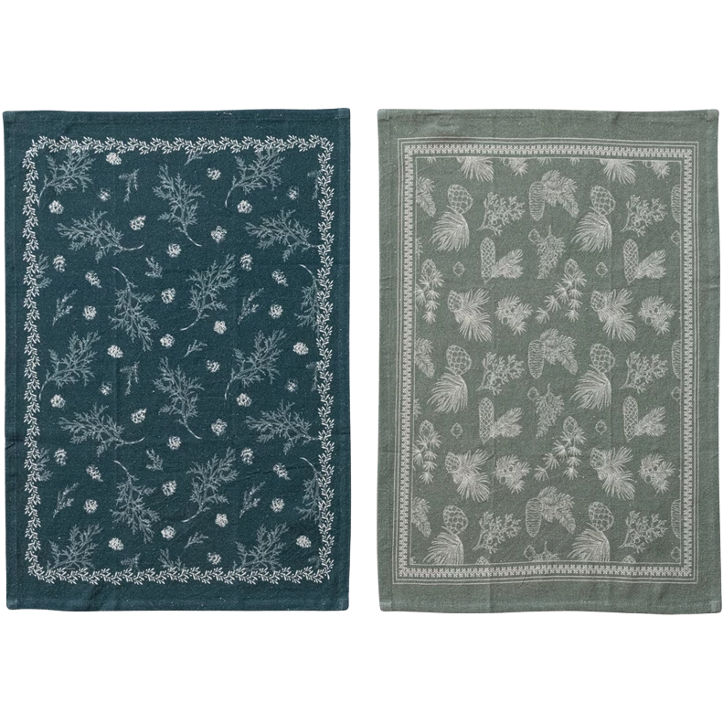 Pine Pattern Tea Towels, set of 2